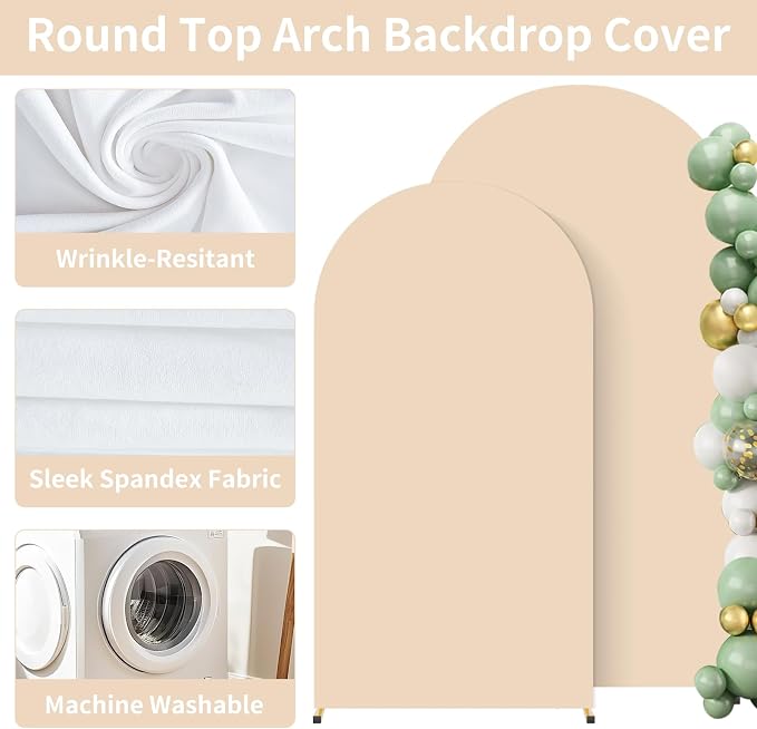 2 Pack Arch Backdrop Stand and Cover Set, Balloon Arch Stand | Metal Background - Image 5