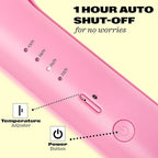 Trademark Beauty Hair Waver - Double Barrel Hair Crimper, Beach Waves Curling Iron, Babe Waves X, Adjustable Temperature Hair Curler, Hair Styling Tools, 1.25" - Pink