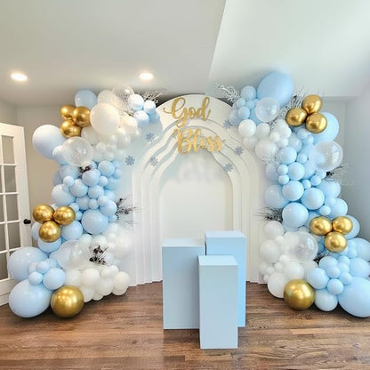 First Communion Blue Balloons Arch Kit 160Pcs, Baptism God Bless Balloon - Image 5