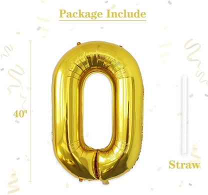 VHUWE 40 inch Gold Letter O Balloon, Big Size Alphabet Foil Mylar Helium - Image 2
