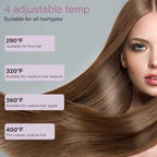 Hair Straightener, 1.25” Flat Iron and Curler 2 in 1, Ceramic Coating, Quick Heat Up, 4 Temp. Options, for All Hair Type, Less Frizz, Shinier and Smoother, Dual Voltage for Travel (Pink)