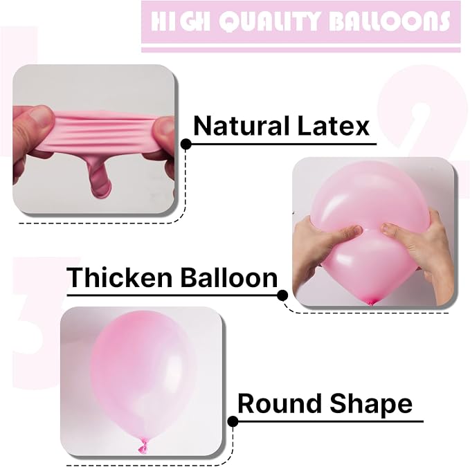 PartyWoo Light Pink Balloons 101pcs Pastel Pale Baby Pink Color | Balloons - Image 7