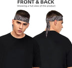 Sports Tie Headband Bandana Running Athletic Sweat Band Elastic Adjustable Sport Head Tie for Men Women Head Ties Ninja Tie Headbands Tennis Sweatbands Soccer Basketball Teams Running Head Band