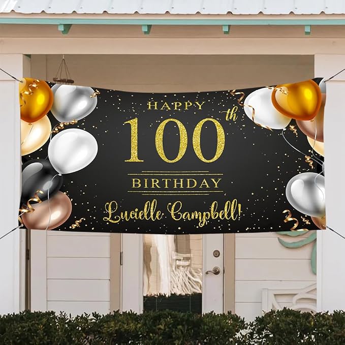 Generic Personalized Happy Birthday Banner, Customized by Custom