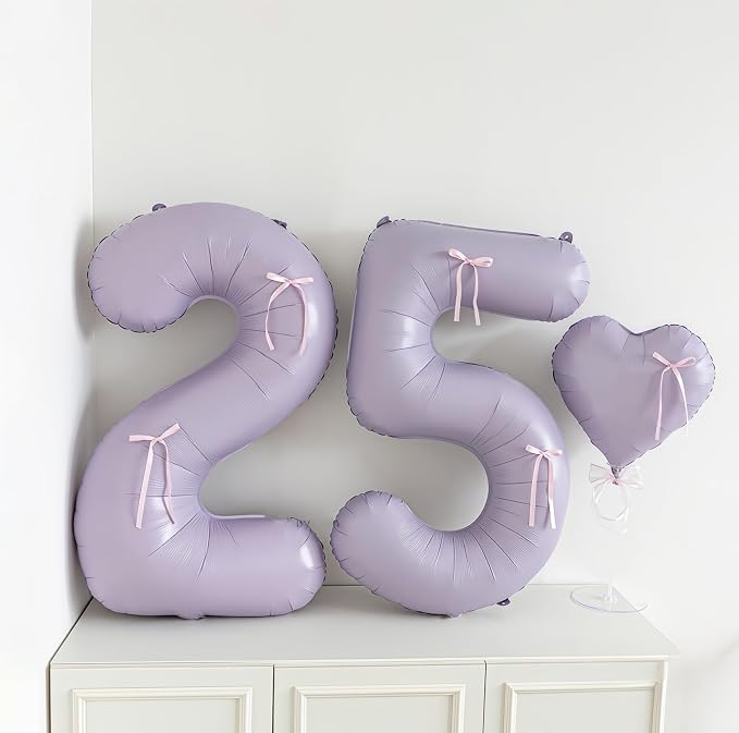 Pastel Purple 16 Number Balloons, 40 Inch Light Purple 16 Balloons Large Helium - Image 3
