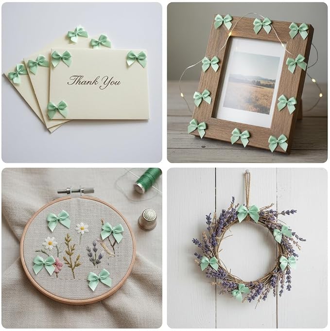100 Pcs Mini Bows + 100 Glue Dots, - Image 5