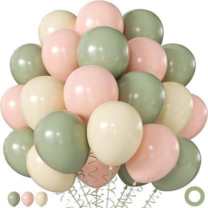 Pink and Green Balloons for Baby Shower Wildflower Birthday Decorations | 60Pcs by JOYFLOAT
