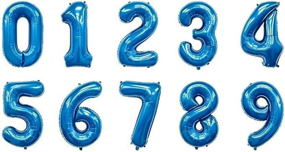 10 Pcs Blue Number 0-9 Balloons 16 Inch Number Mylar Foil Balloons Custom by Unknown