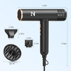 Nicebay Ionic Hair Dryer with diffuser for Curly Hair,1600W &110000RPM High-Speed Brushless Motor for Fast Drying,Professiona Blow Dryer for Women,Low Noise,Lightweight,Lock Function,Travel Home Salon