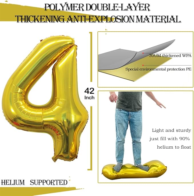Number 24 Balloons for 24th Birthday Party Decorations, 42 Inch Jumbo Foil - Image 3