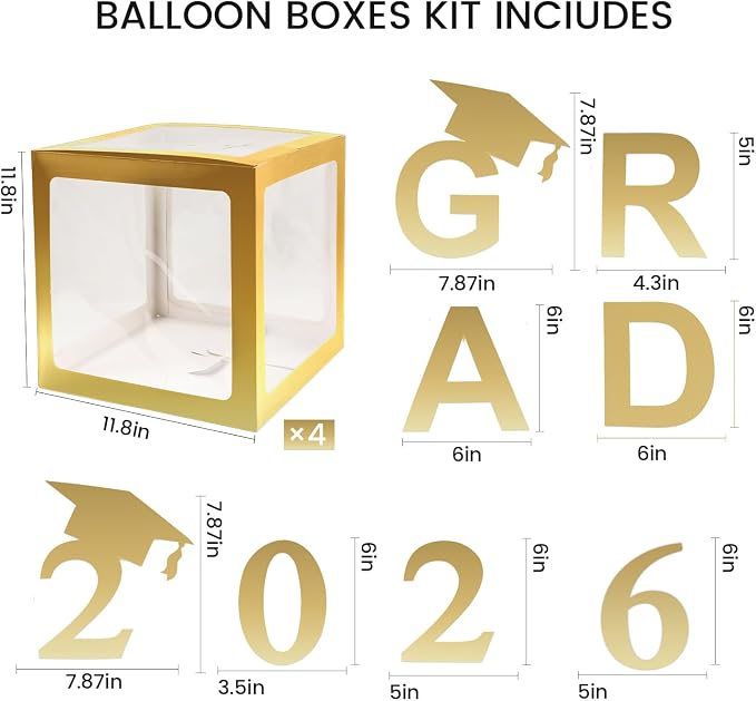 Fonder Mols 2026 Graduation Party Balloon Boxes, Graduation Decorations Class - Image 4