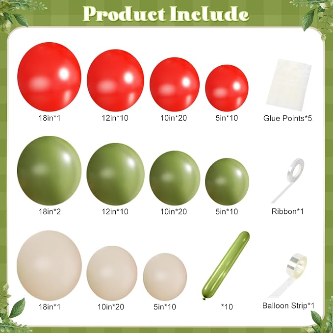 Red and Green Tomato Balloons Arch Kit - Image 5