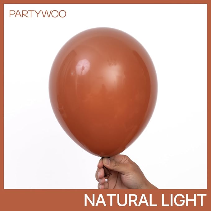 PartyWoo Dark Brown Balloons 50pcs Boho Neutral Coffee Tan Color | 12 Inch - Image 3