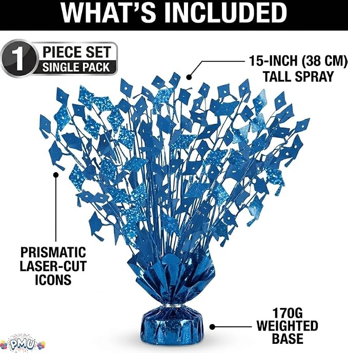 PMU Blue Graduation Balloon Weights, Graduation Centerpieces - Image 3