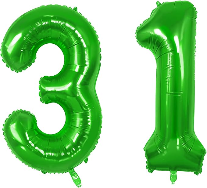 Number 31 Balloons for 31st Birthday Party Decorations, 0-100 Large No.31 by Joycard