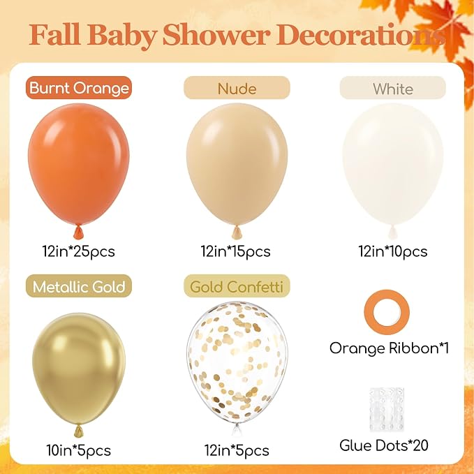60pcs 12inch Fall Balloons Thanksgiving Balloons - Image 2