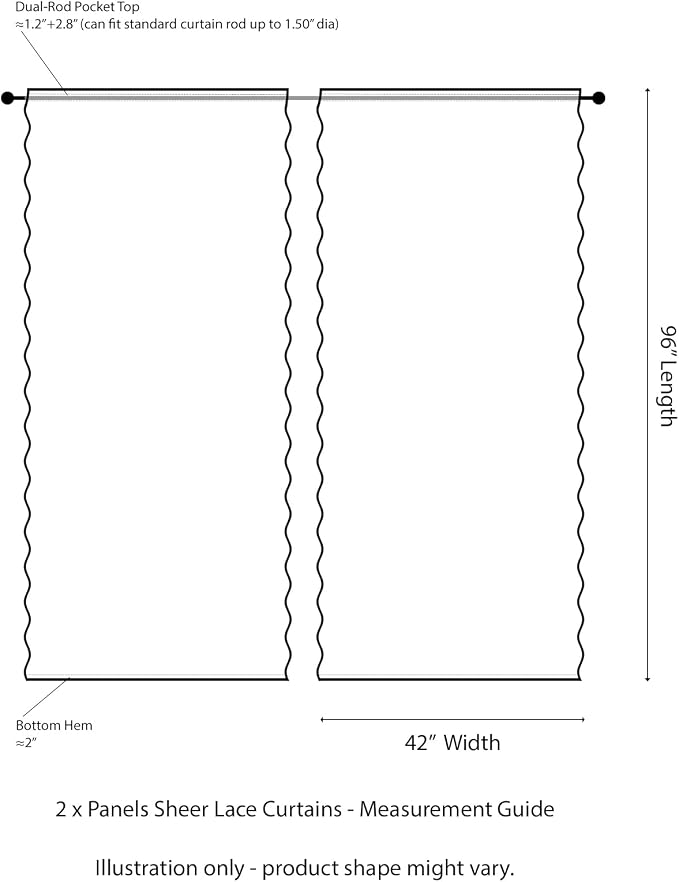 FINECITY White Floral Lace Curtains - Image 3