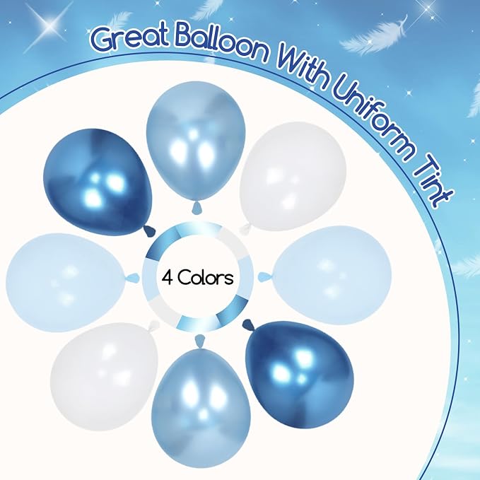 60pcs Blue and White Balloons 12inch - Image 4