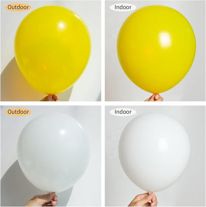 130pcs 18 12 10 5 Inch White and Yellow Balloons Garland Arch Kit | Different - Image 3
