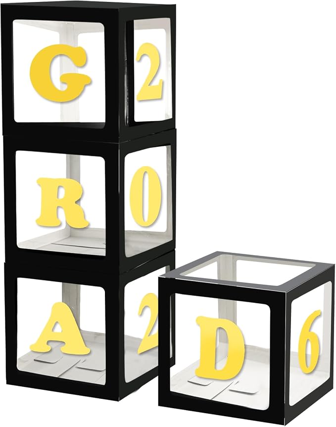 2026 Graduation Decoration Black Balloon Boxes by Unknown