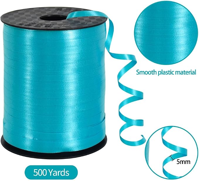 TONIFUL 500 Yards Teal Blue Curling Ribbon Balloon String Gift Wrapping | - Image 2