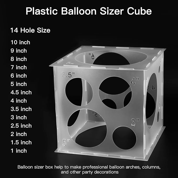 Auihiay 14 Holes Balloon Sizer Cube, Balloon Measurement Tool | - Image 2