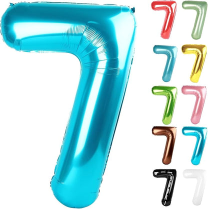Light Blue Number 7 Balloon 40 Inch by IWERP
