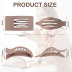 6 Pack Flat Hair Clips for Women Girls, French Flat Claw Clips for Think Hair Thin Hair with Strong Hold, Non-Slip, Matte Classic Barrettes for All Hair Styling
