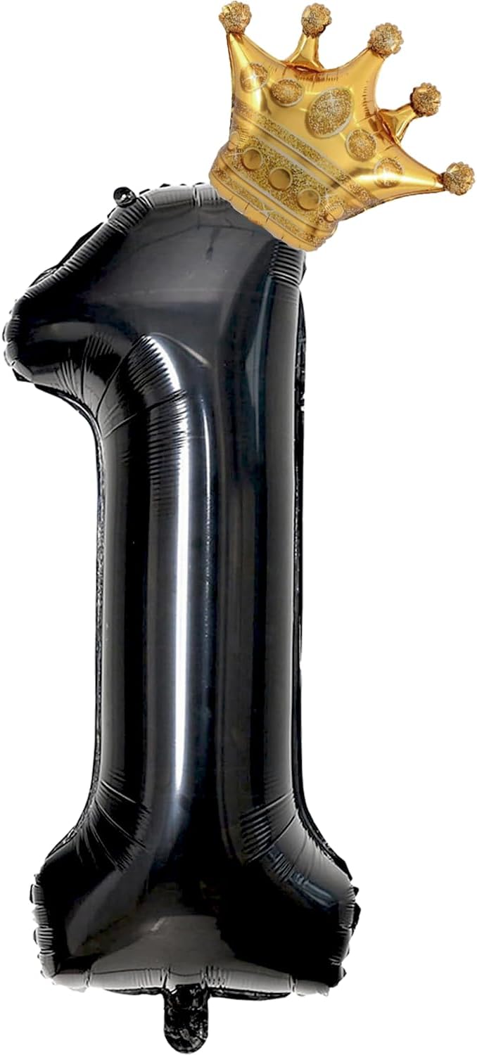 Black 1 Balloon Number, 40 inch Big 1st Balloon by Unknown