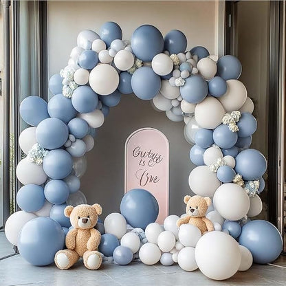 Dusty Blue Balloons Double Stuffed Blue Balloon Garland Arch Kit Different - Image 6