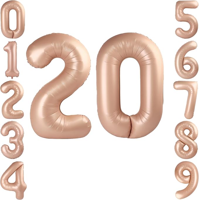 40 Inch Caramel Foil Number 20 Balloon by TNCDJKPA