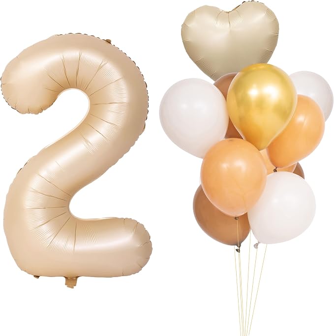 40 In Caramel Number Balloons Helium Foil Mylar latex Balloon Digital 2 | by Exquisitehighqualitypartydecorationstomeetyoureveryneed%EF%BC%81