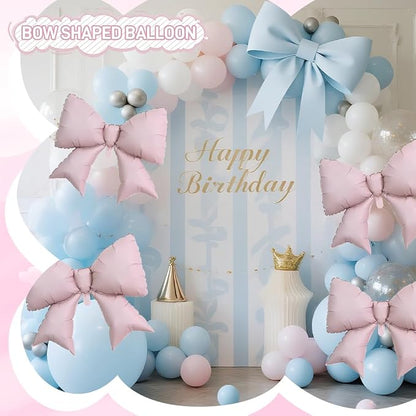 4pcs Jumbo Oversized Ribbon Balloons Coquette Bow Balloons Bow Party Coquette - Image 2
