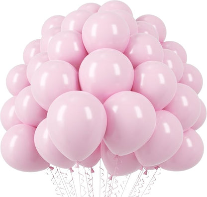 Voircoloria 110pcs Light Pink Pastel Pink Latex Party Balloons, 12inch | by Voircoloria