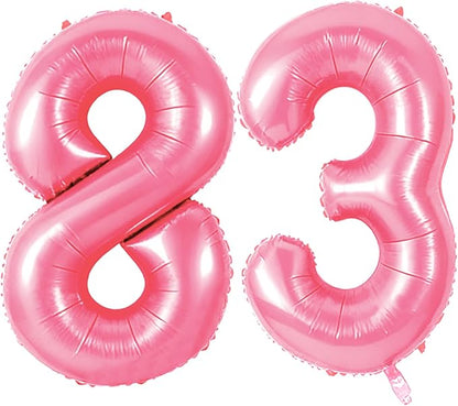 Number 83 Balloons for 83rd Birthday Party Decorations, 0-100 Large No.83 by Joycard