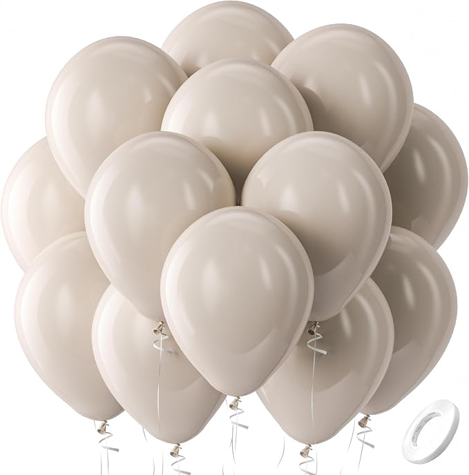 Bezente Cream Balloons Latex Party Boho Neutral Balloons 100 Pack 12 inch | by Bezente