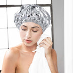 2pcs Deep Conditioning Hair Cap for Oil Treatment Heat Heated Shower Caps Reusable Aluminum Foil Double Layer Aluminum Foil Steam Caps for Home Salon Use Hair Dyeing Long Thick Hairs