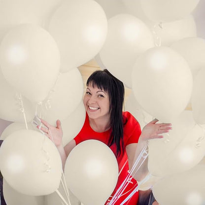 Jobkoo White Sand Balloons, 12 Inch 30 Pcs Beige Balloon Boho White Latex Cream - Image 7