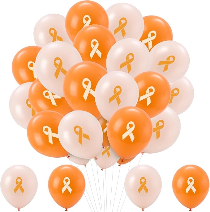 100 PCS Ribbon Awareness Balloons Decorations 12 Inch Ribbon Latex Balloons Arch by Unknown