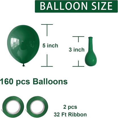 Green Balloons Green Birthday Decorations 160 Pack 5 inch Round Party Balloons - Image 2