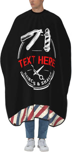 Custom Barber Cape for Men Personalized Professional Hair Cutting Cape with Text for Home Salon Barbershop