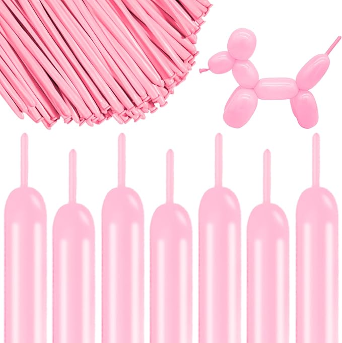 260 Long Balloons 100 Pack Pastel Pink Twisting Animal Balloons Thickening by ASIYUHY