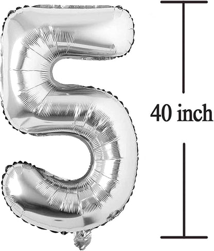 Silver 50 Number Balloons Big Giant Jumbo Large Number 50 Foil Mylar Balloons - Image 2