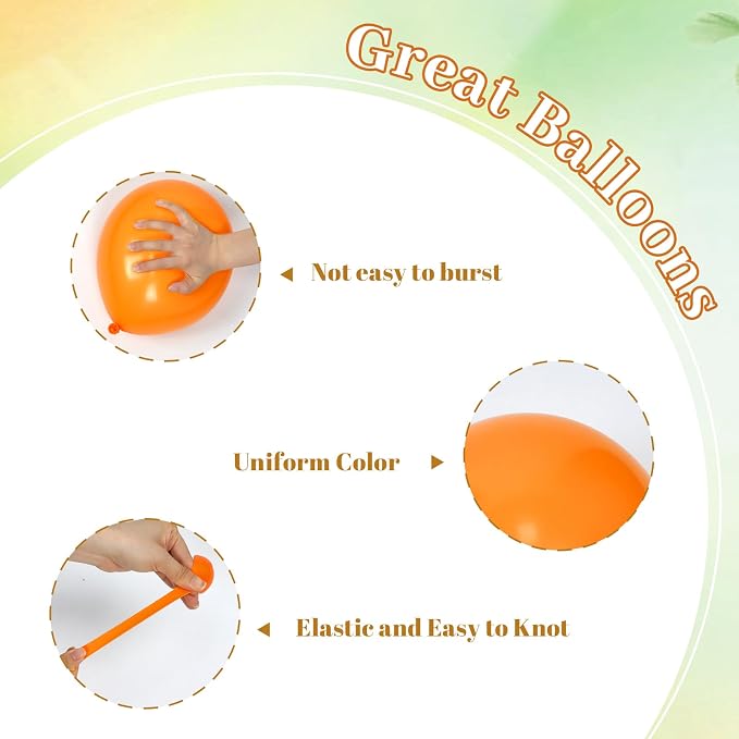 60pcs Green and Orange Balloons 12inch - Image 4