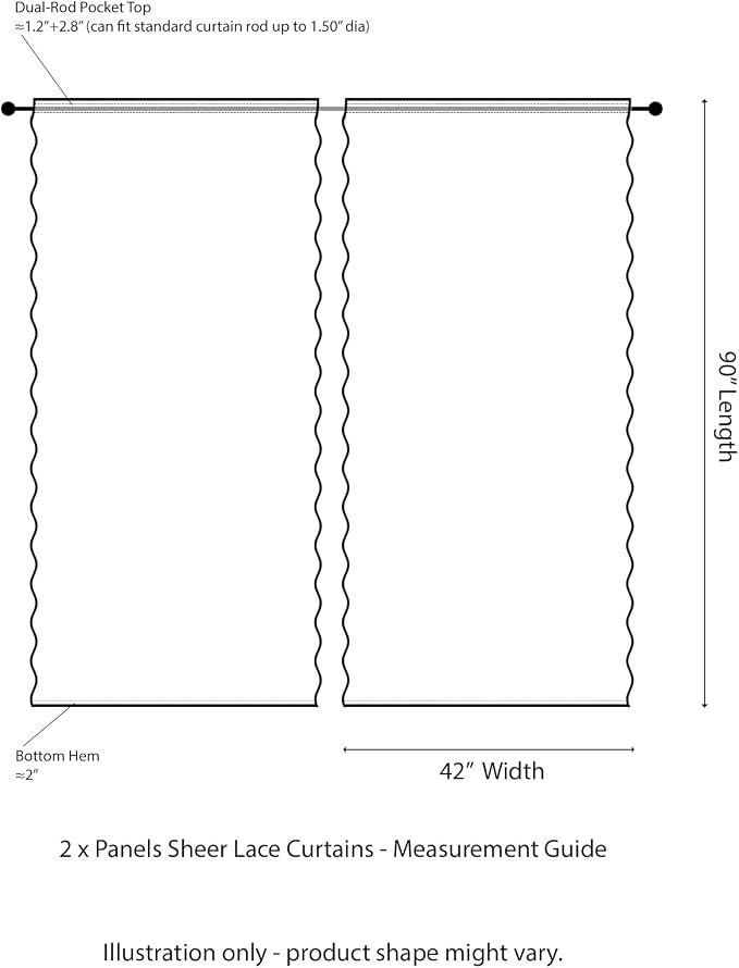 FINECITY Ivory Floral Lace Curtains - Image 3