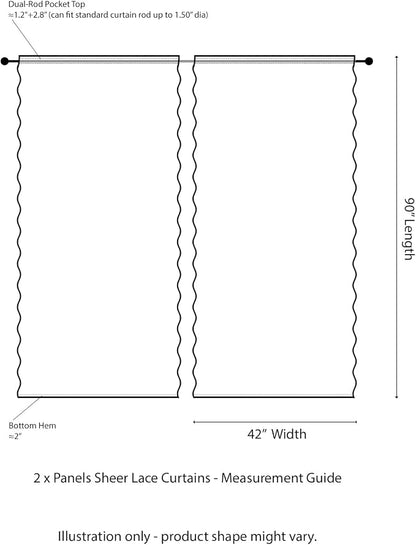 FINECITY Ivory Floral Lace Curtains - Image 3