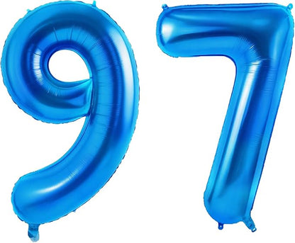 Number 97 Balloons for 97th Birthday Party Decorations, 0-100 Large No.97 by Joycard