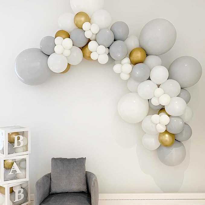 Voircoloria 90pcs Gray Balloons Garland Arch Kit, 18 12 10 5 Inch | - Image 5