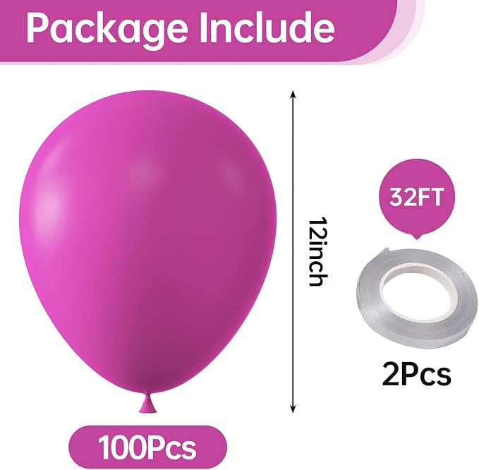 10 Inch Light Hot Pink Balloons - Image 2