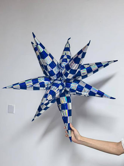 Blue Gingham Balloons Check Balloons Gingham Birthday Party Decorations - Image 6
